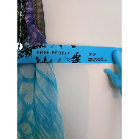 Free People Camisole Womens Medium Multicolor Rainbow Ballet Sheer Mermaidcore - Picture 5 of 8